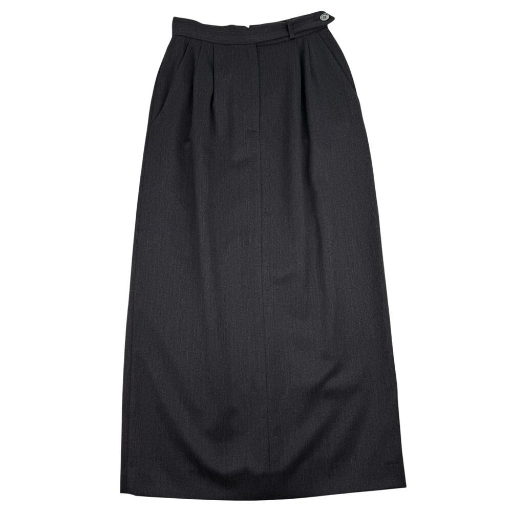 Vintage 70s-80s Perry Ellis 100% Virgin Wool Maxi Skirt Italian Made Tailored 4